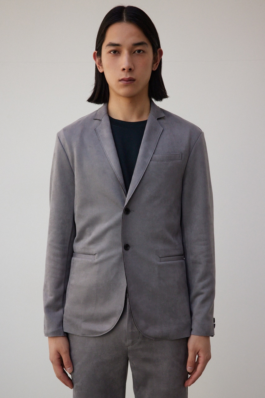プリマベーラフェイクスウェードジャケット GRY M