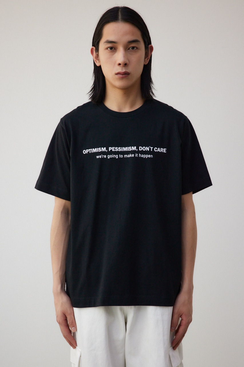 フロントロゴベーシックプリントTEE BLK L