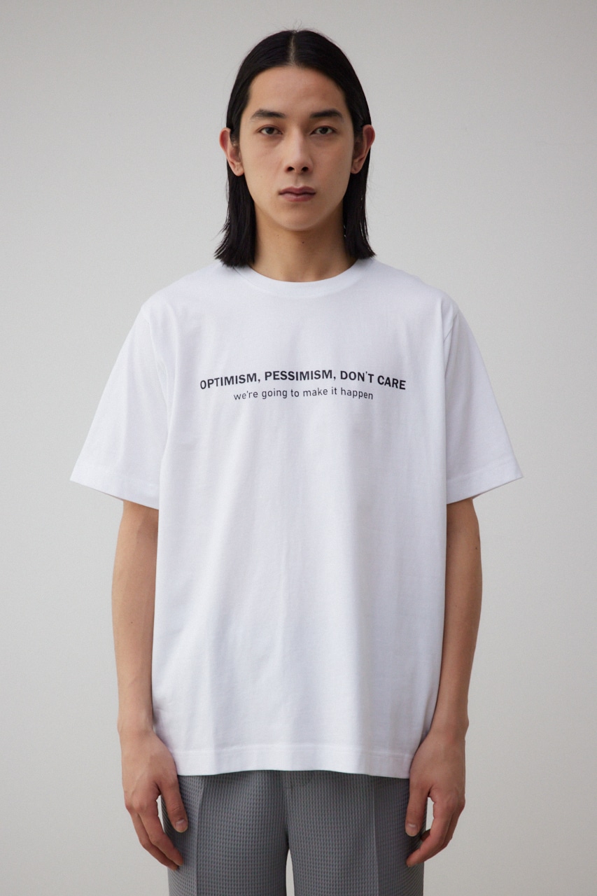 フロントロゴベーシックプリントTEE WHT L