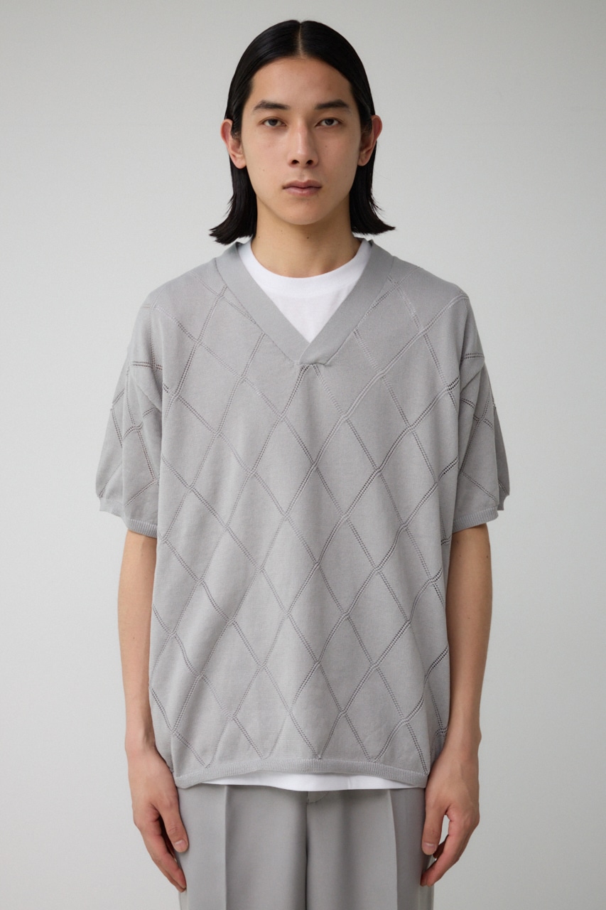 スカシアミレイヤードニット L/GRY M