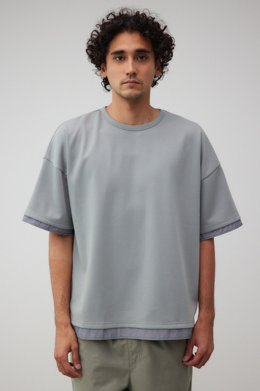 ダンボールシャツレイヤードトップス GRY FREE