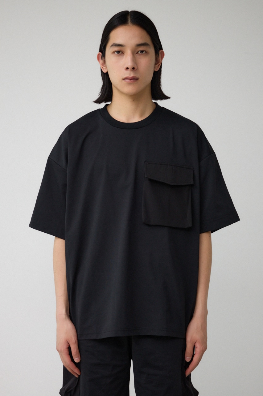 ストレッチスラブ天竺ビッグポケT BLK FREE