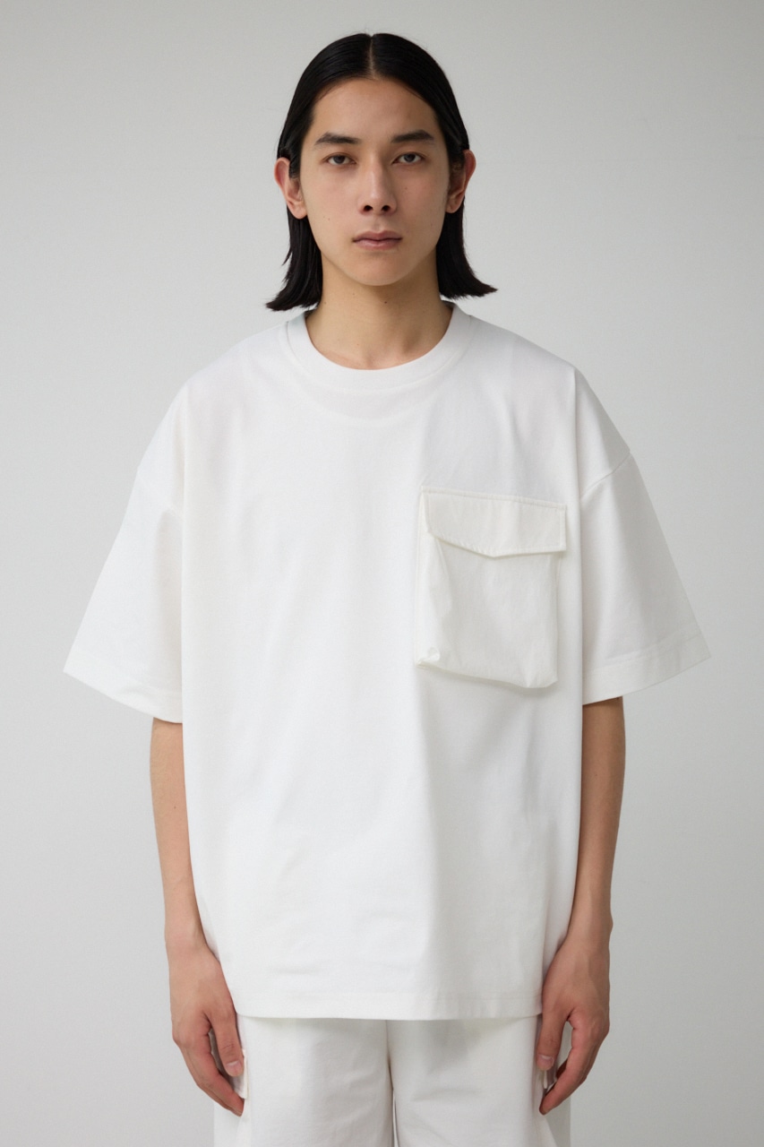 ストレッチスラブ天竺ビッグポケT WHT FREE