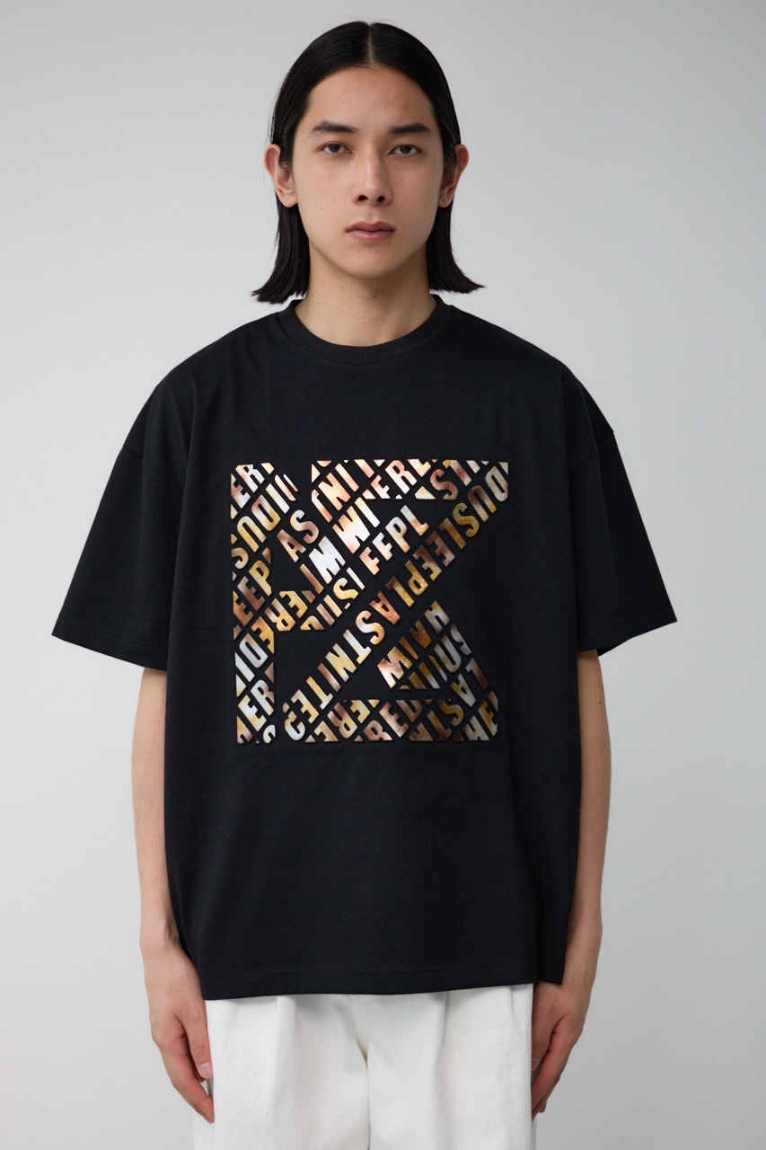 ブロンズエンボス半袖TEE BLK FREE