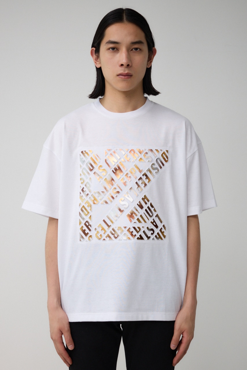 ブロンズエンボス半袖TEE WHT FREE