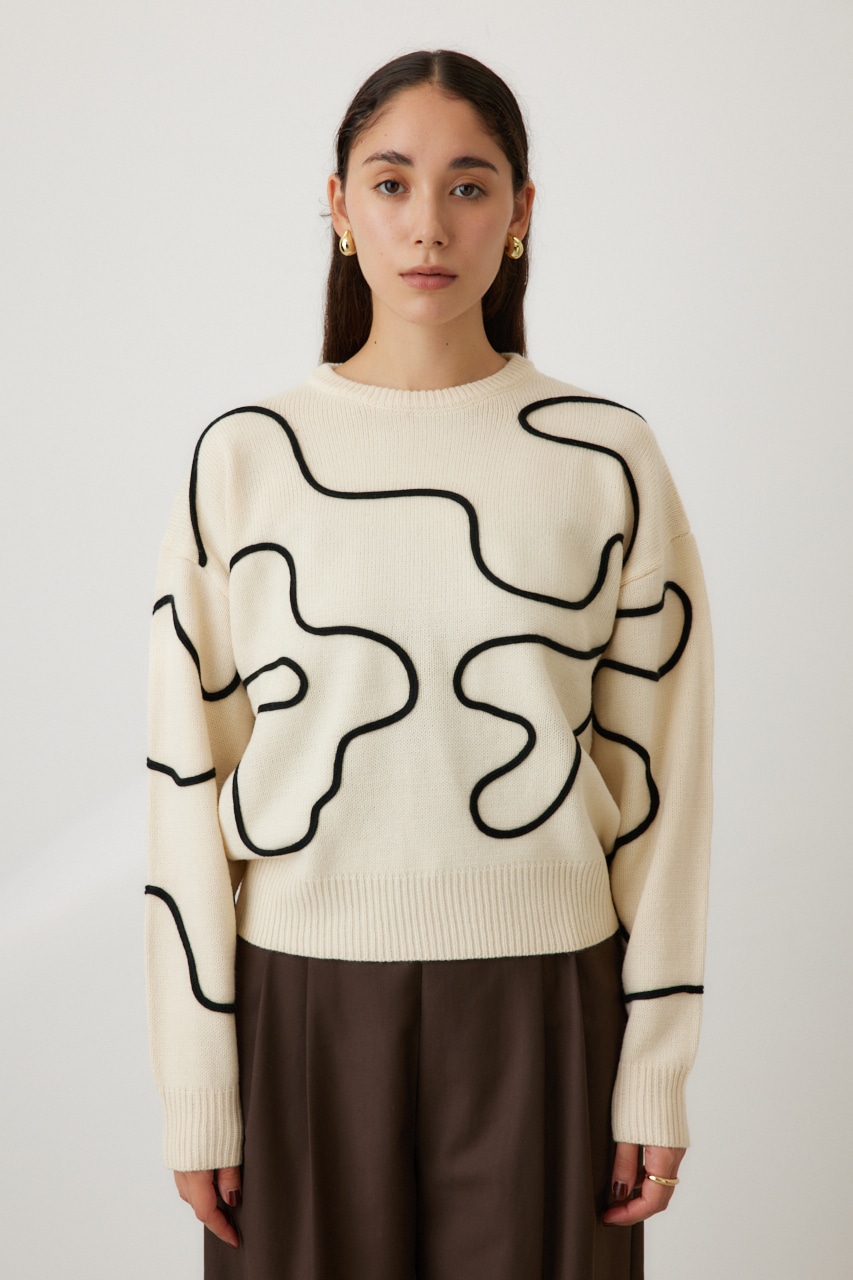 コードエンブロイダリーニット O/WHT FREE