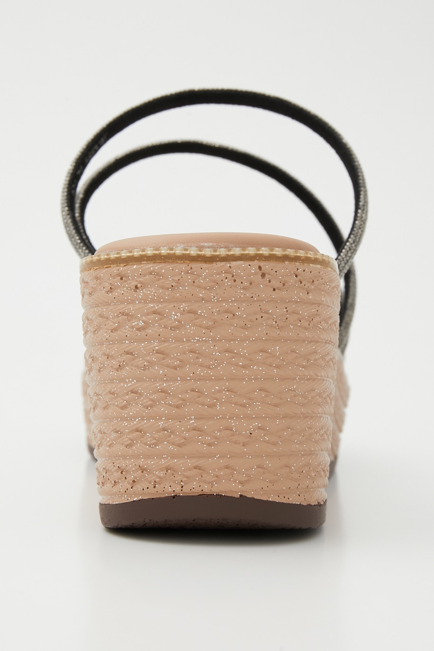 コードストラップウェッジヒールサンダル BLK 23.5cm