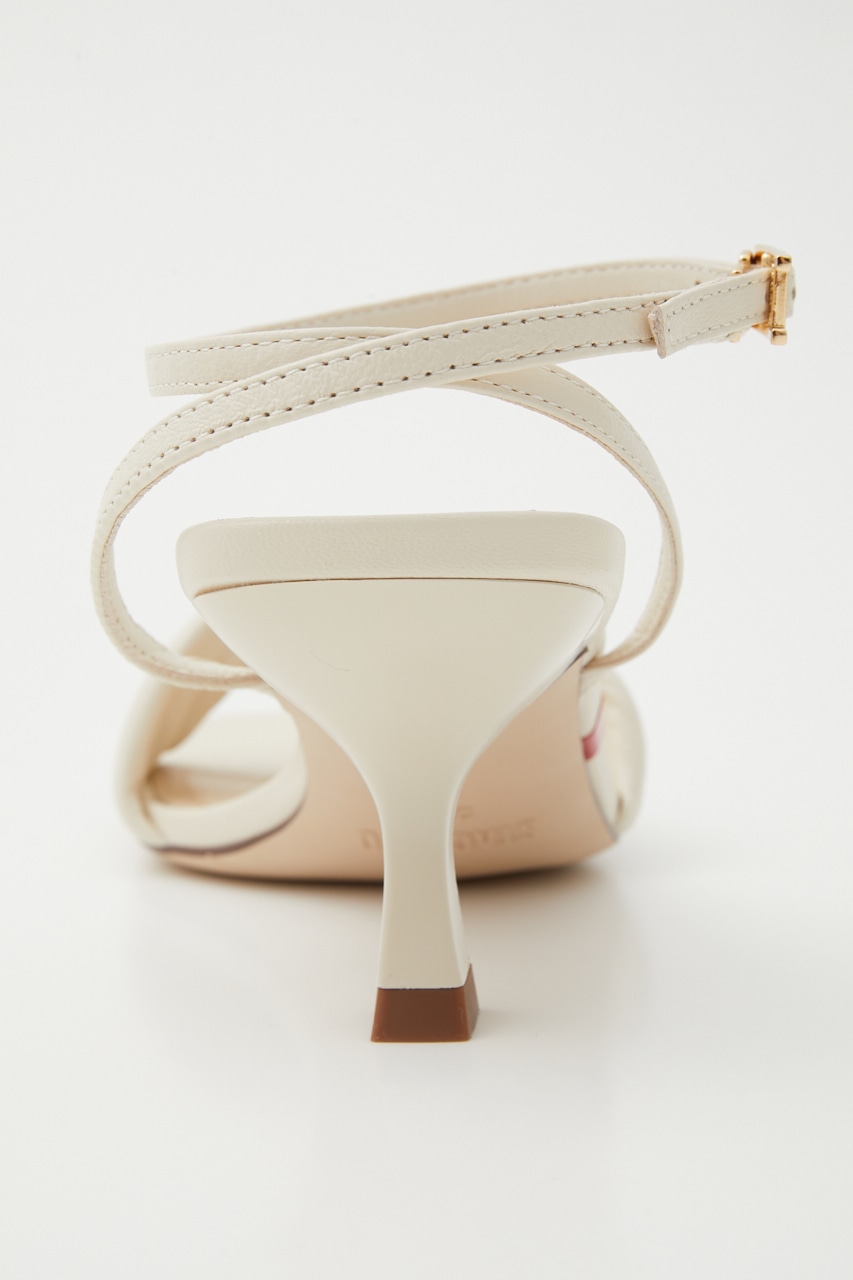 パッファーアンクルストラップサンダル WHT 22.0cm