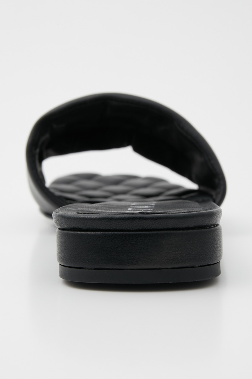 キルティングフラッフィーフラットミュール BLK 22.5cm