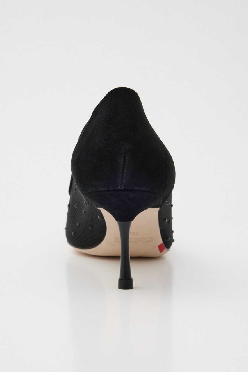 シースルードットストーンパンプス BLK 22.5cm