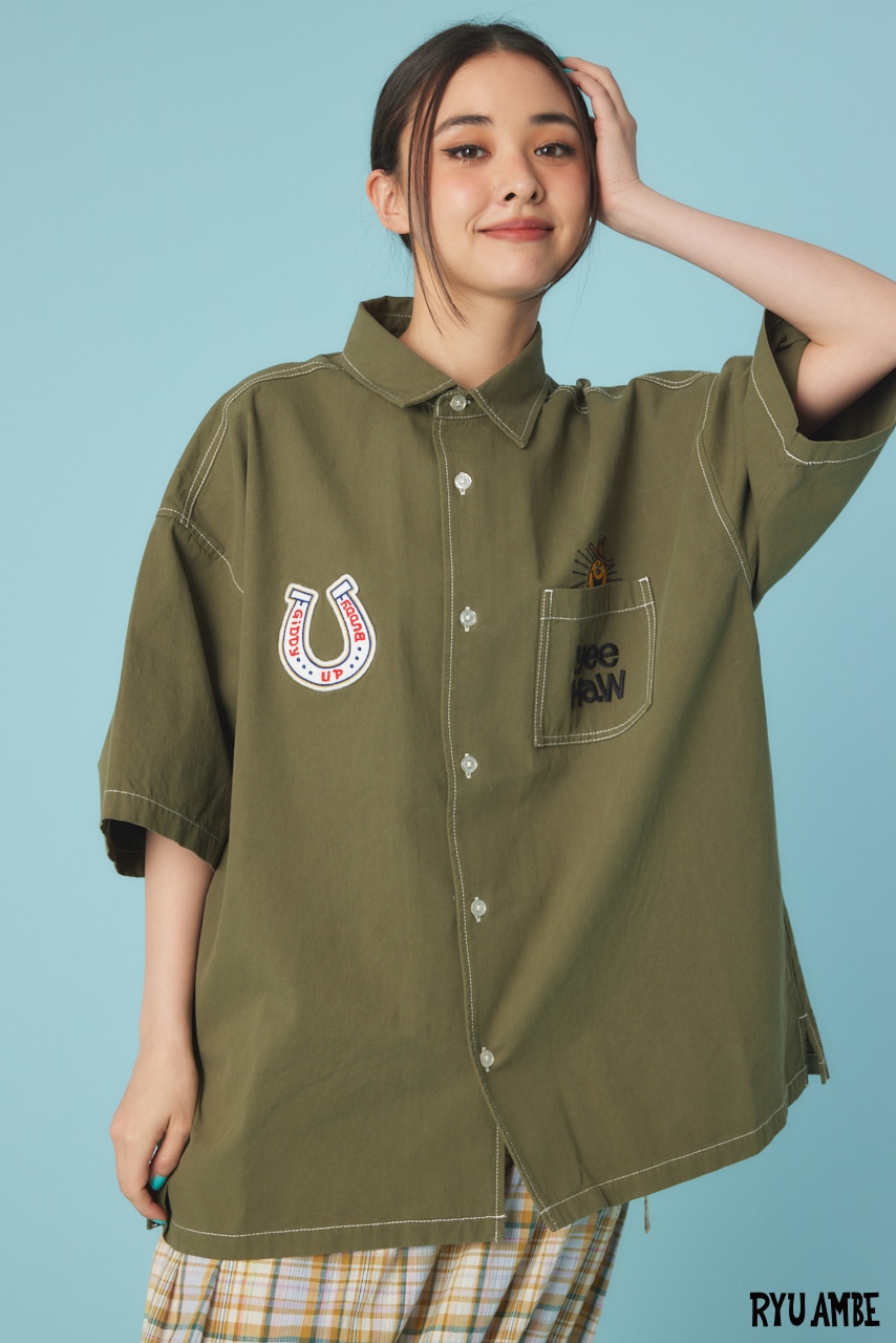 【UNISEX】(Ryu Ambe)Yee Haw シャツ KHA FREE
