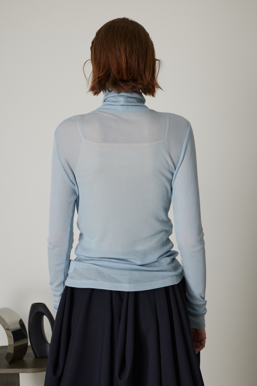 Standard turtleneck cut tops L/BLU FREE