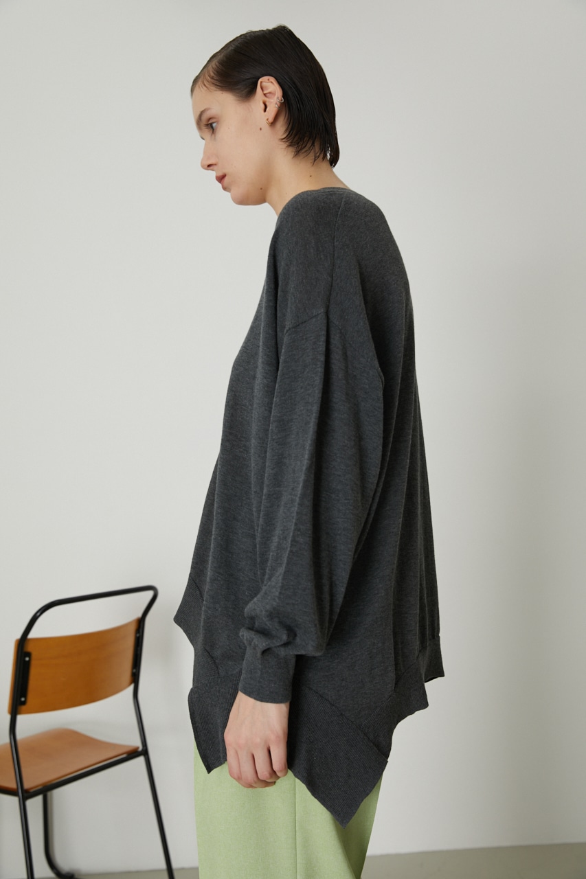 V-neck wide knit PO