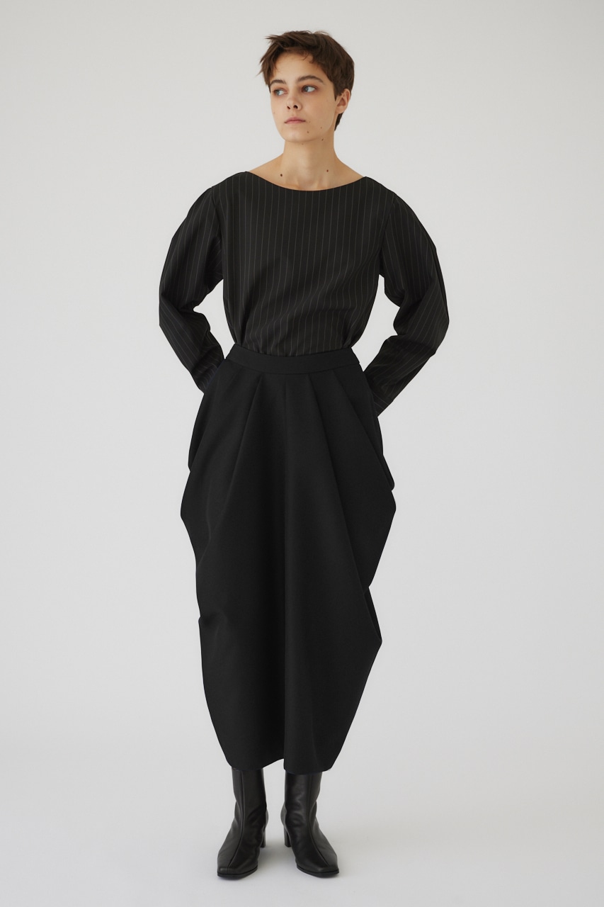 【LIMITED SALE】Shoulder volume scarf set BLK FREE