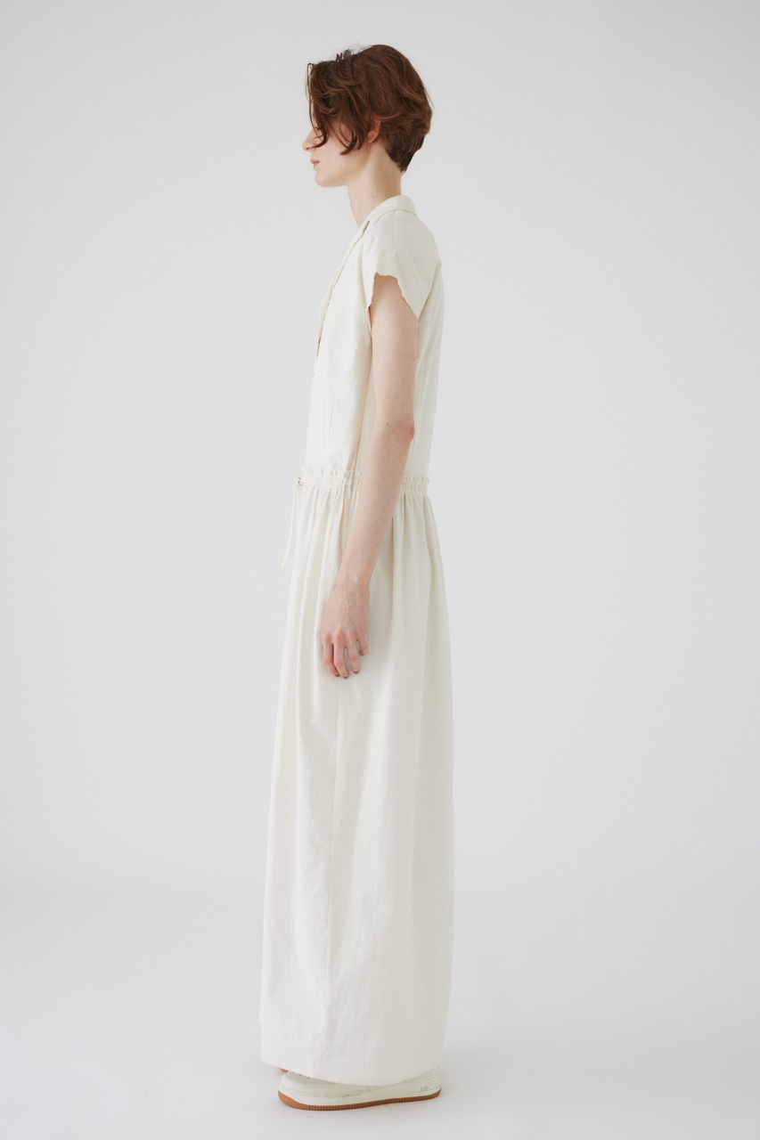 Waist narrow long dress O/WHT 36