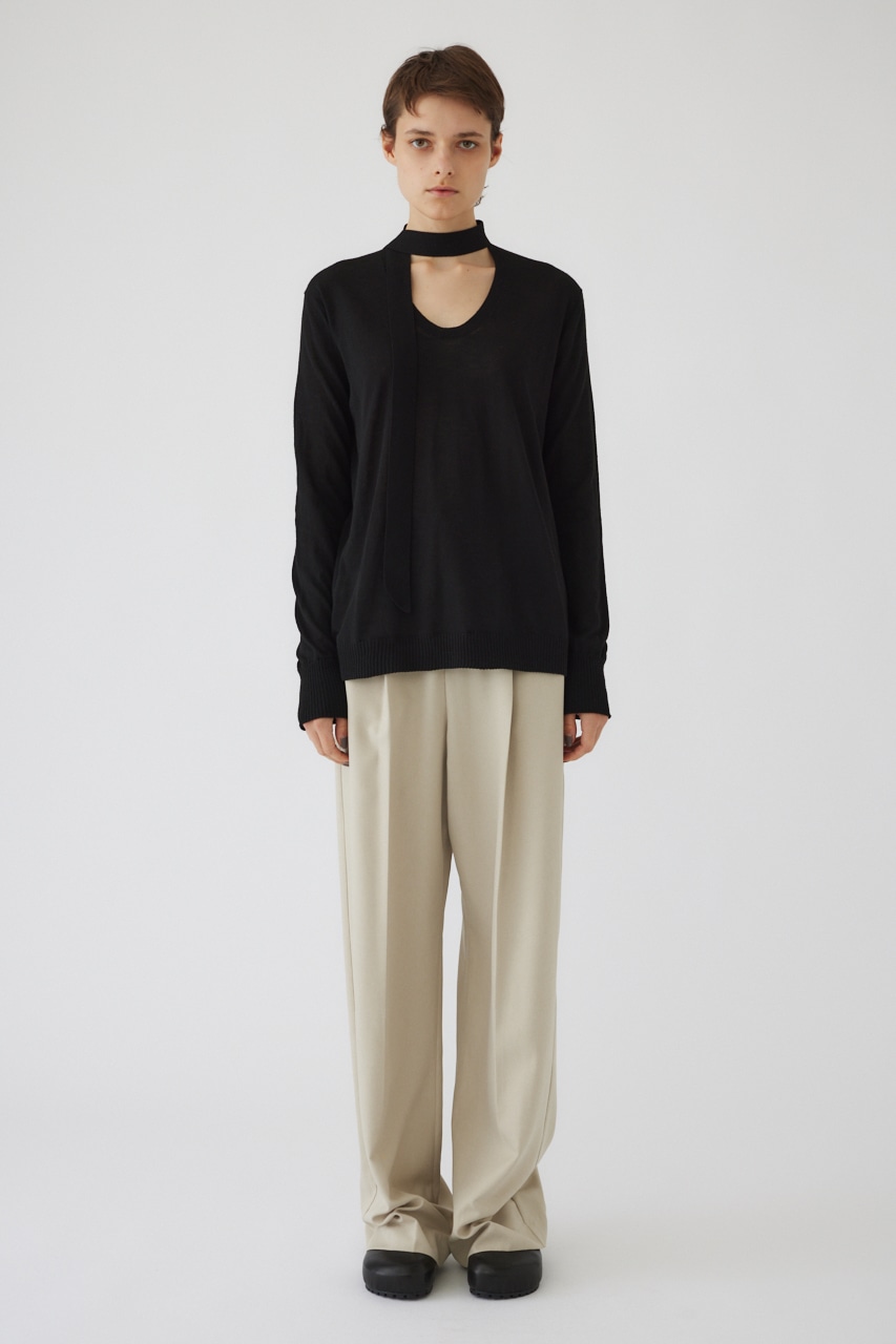 【LIMITED SALE】Classic tie knit BLK FREE