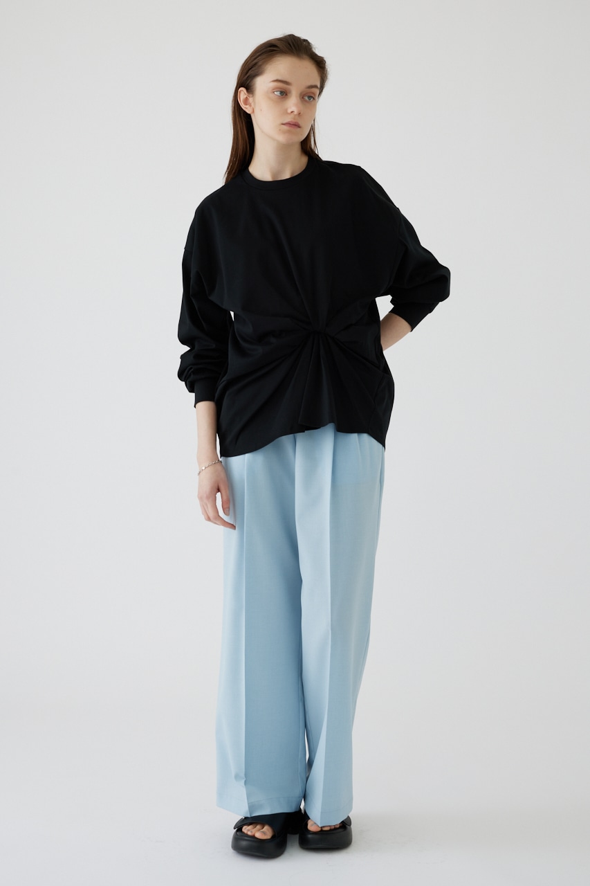 【LIMITED SALE】Front twist cut tops BLK FREE