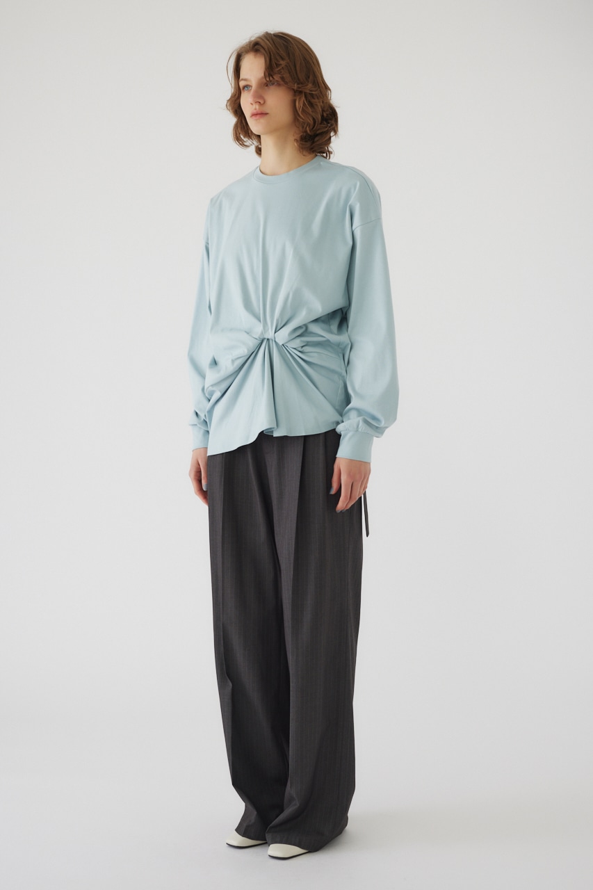 【LIMITED SALE】Front twist cut tops L/BLU FREE