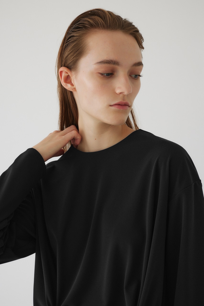 【LIMITED SALE】Asymmetry drape dress BLK 38