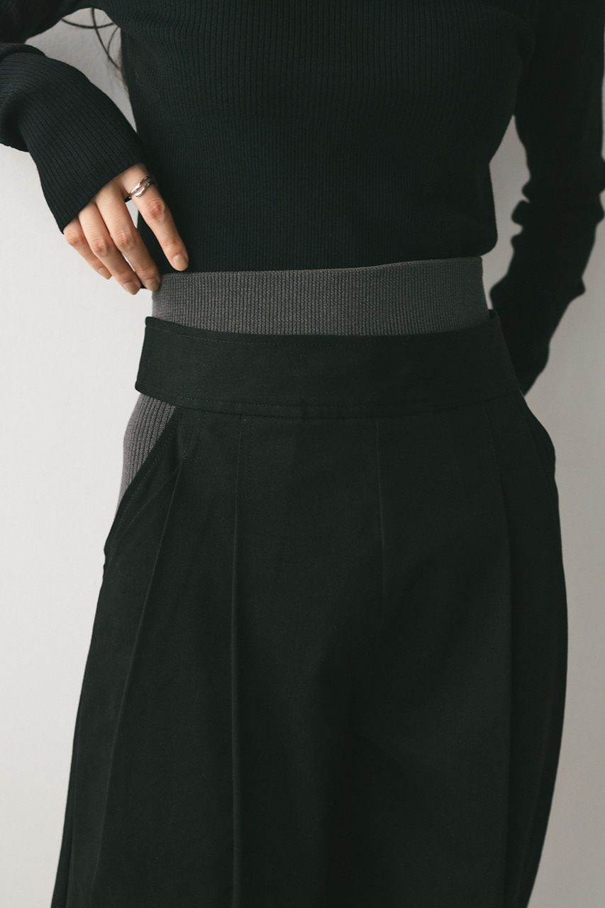 サイドホールレイヤードパンツ BLK S