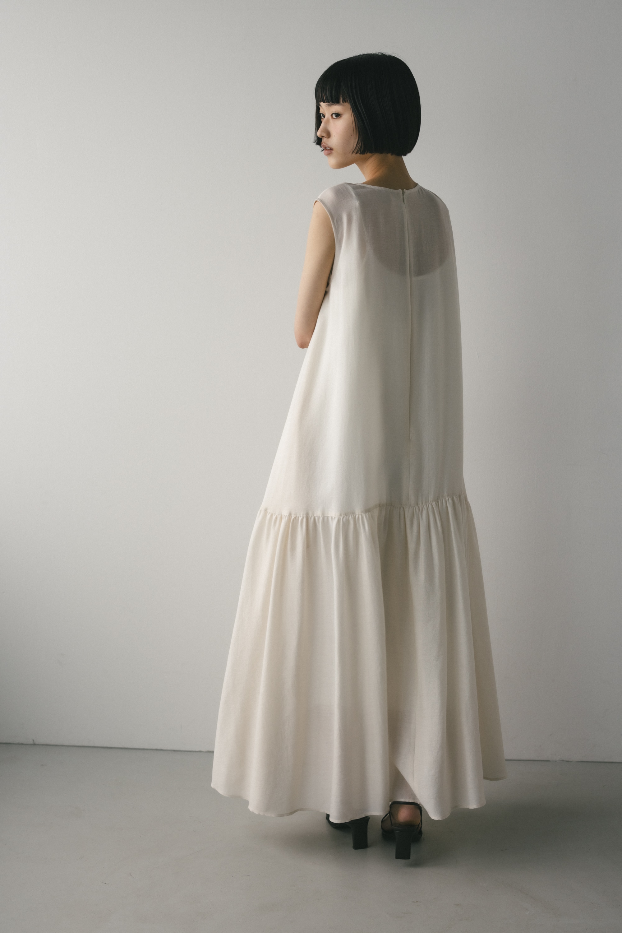 ティアードフレアワンピース IVOY M