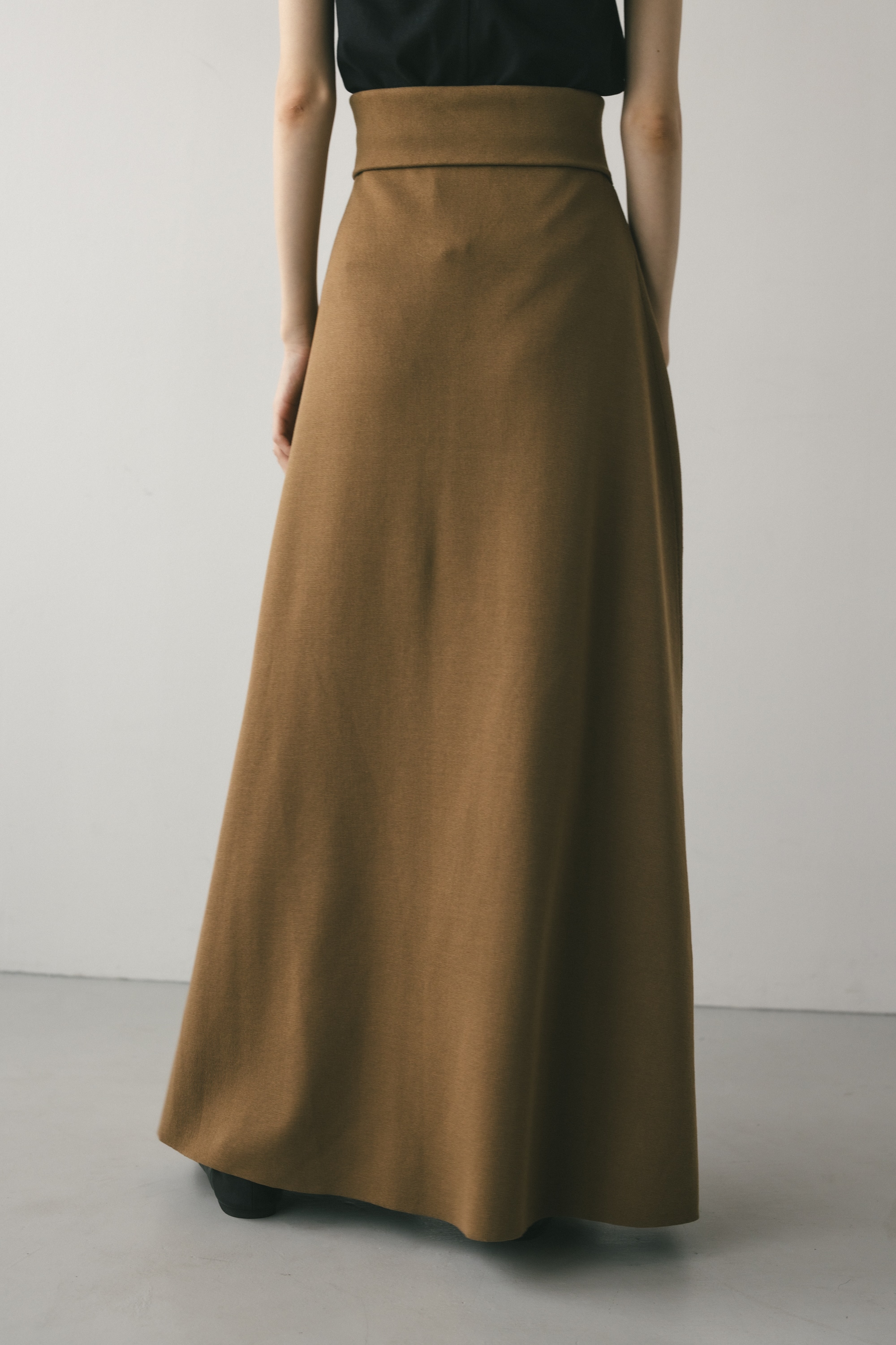 ドライニットフレアスカート L/BRN S