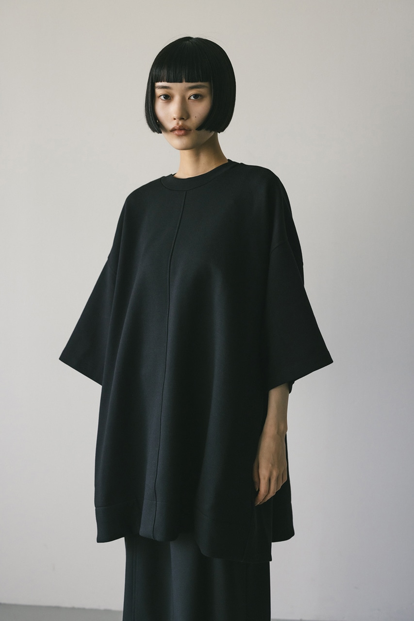 ダンボールスウェットボクシーミニワンピース BLK FREE