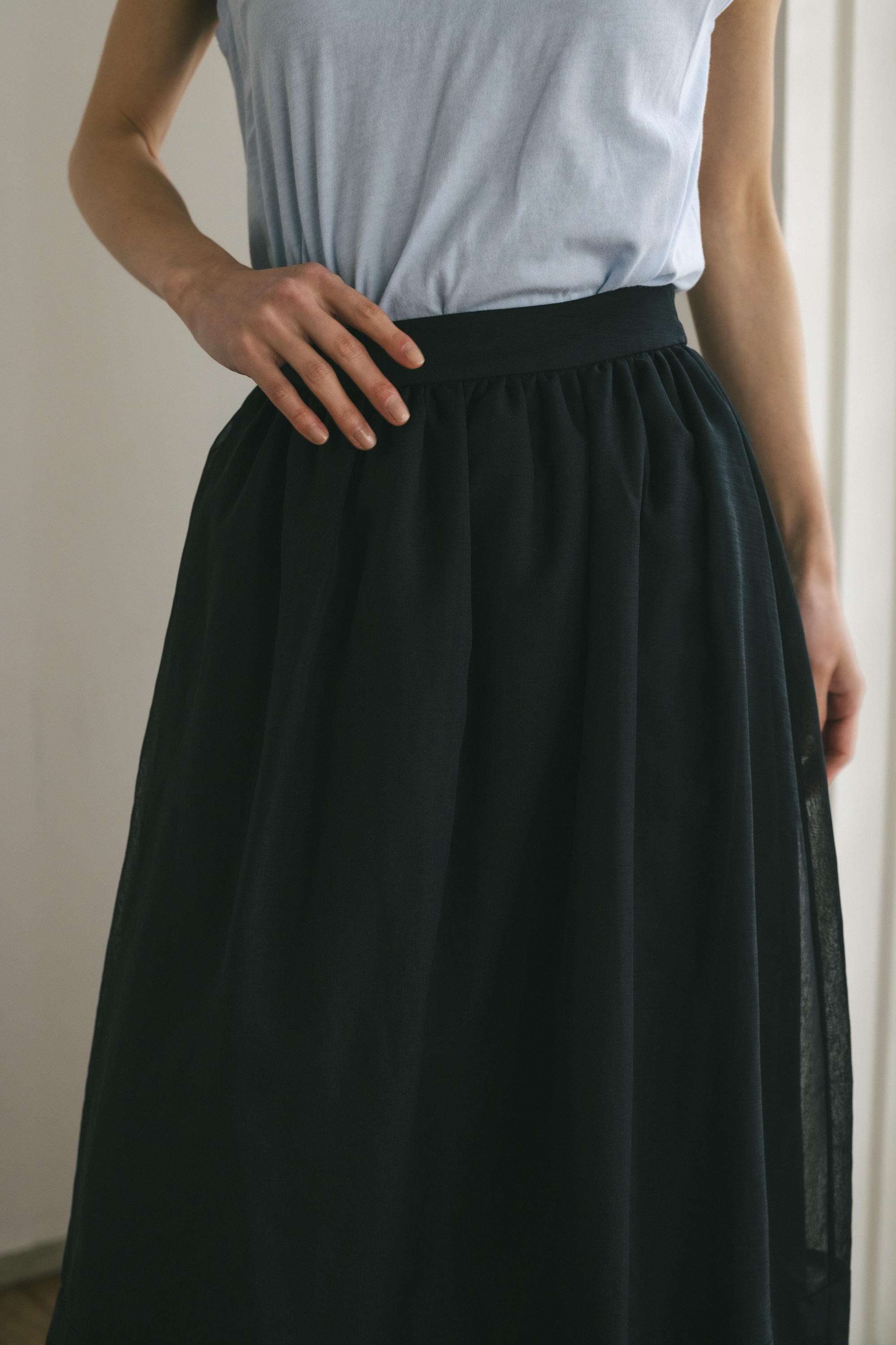 machatt ボンディングサーキュラースカート　黒 ボンディングサーキュラースカート（エクリュ） | MACHATT