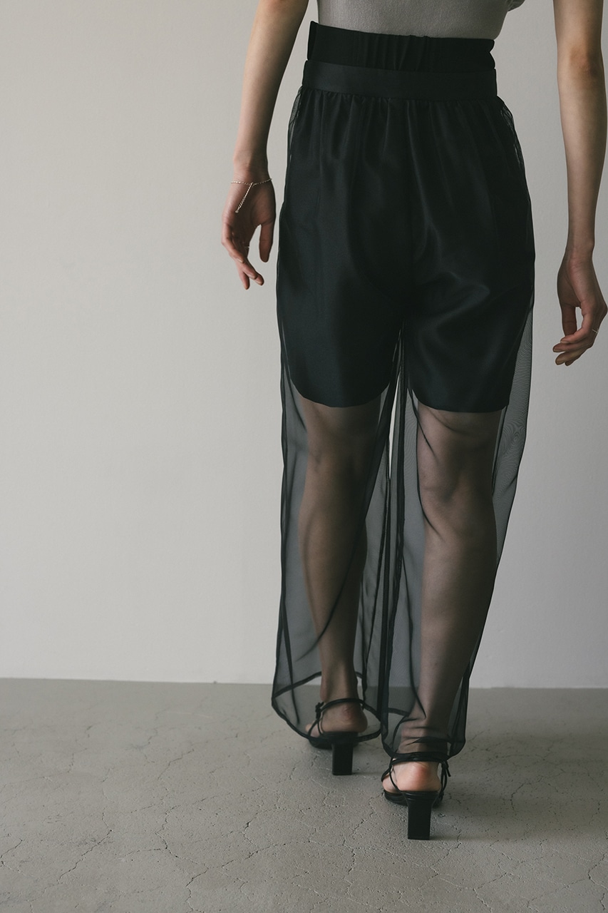 ハイシアーレイヤードパンツ BLK S