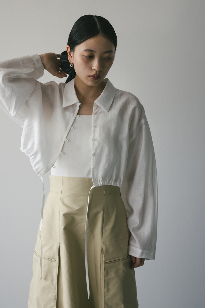 ショートシアーシャツ WHT FREE