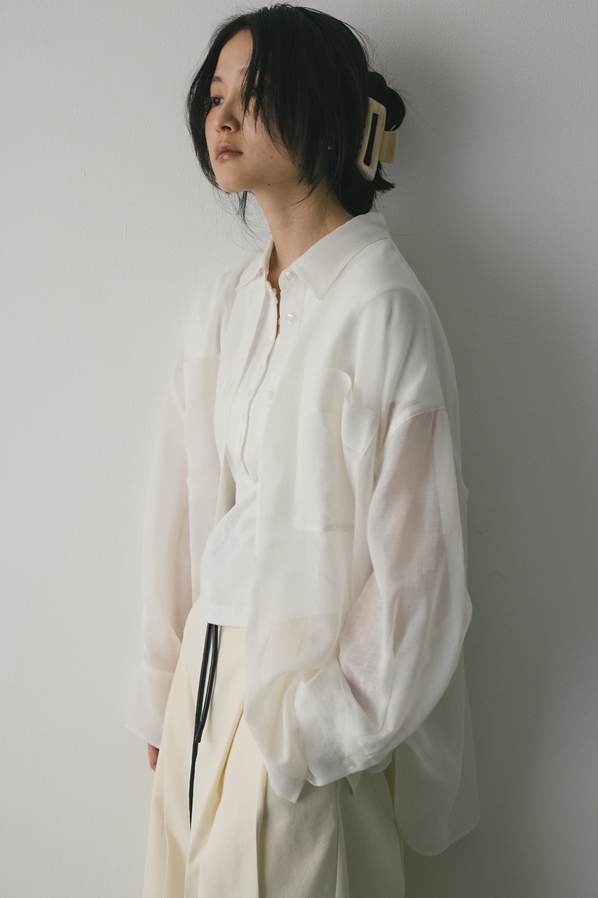 ルーズポケットシアーシャツ IVOY FREE