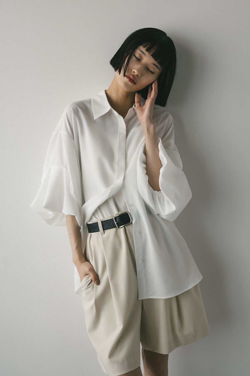 ニュアンスタックスリーブシャツ WHT FREE