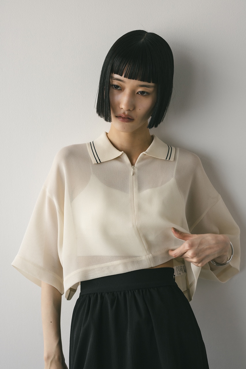 ラインカラーメッシュトップ IVOY FREE