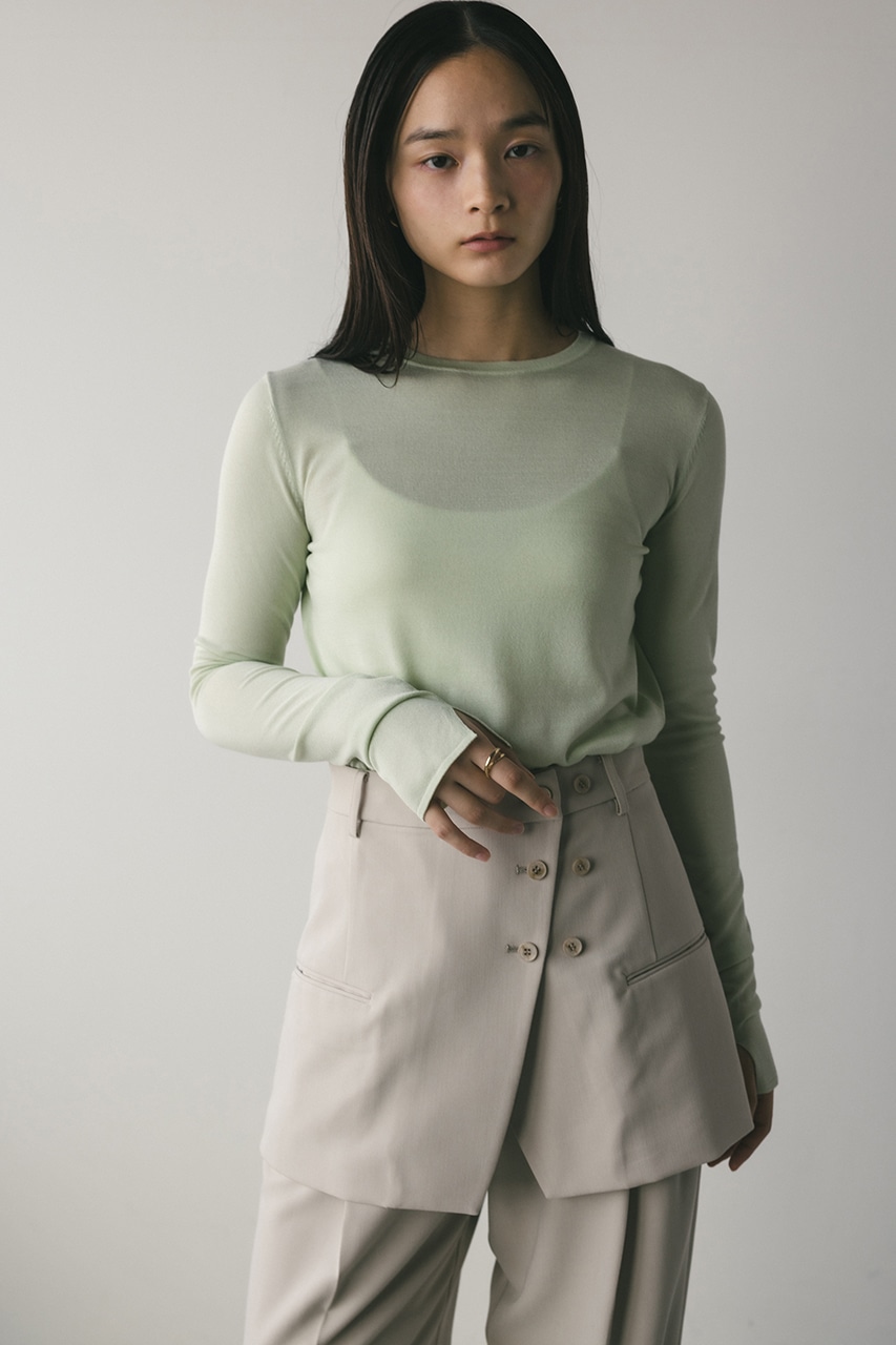 スリットスリーブニット L/GRN FREE