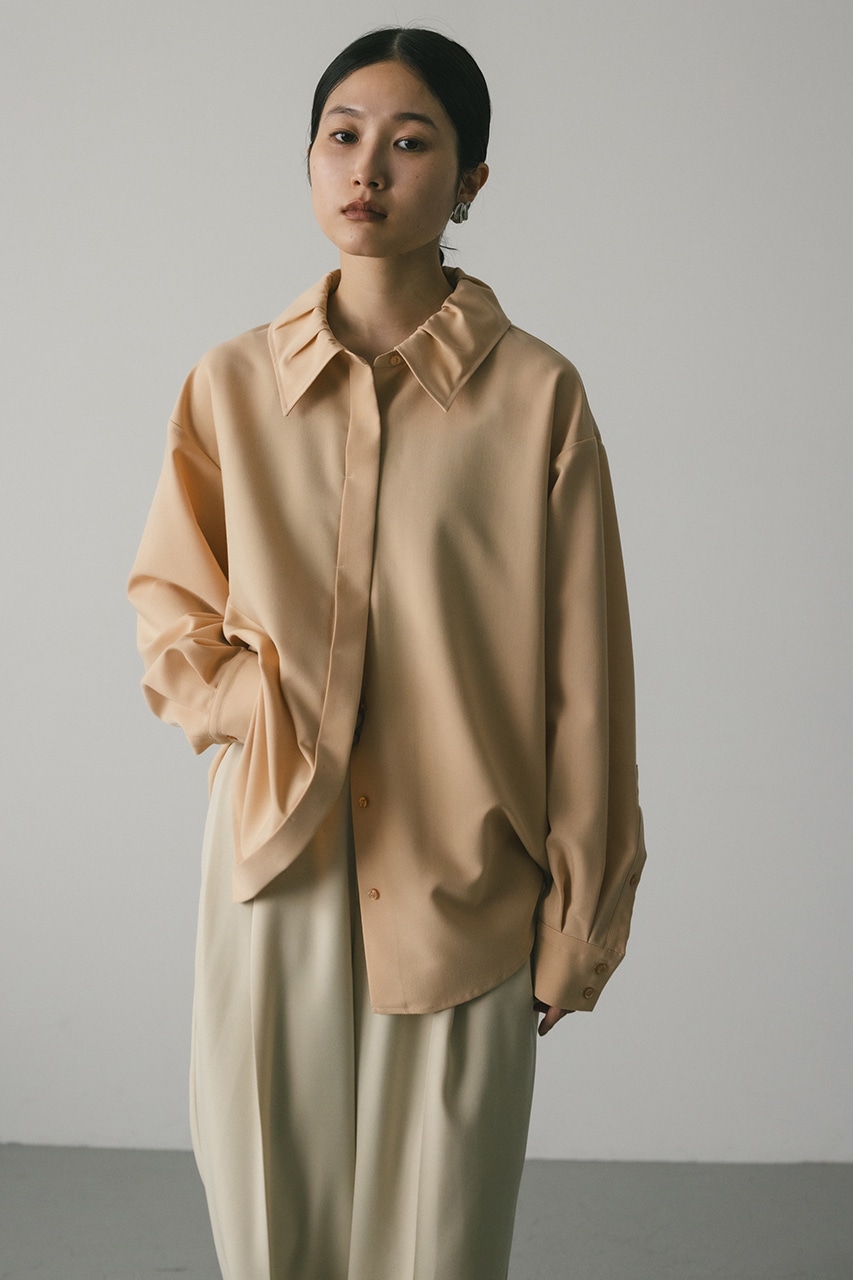 カラーギャザーシャツ L/ORG FREE