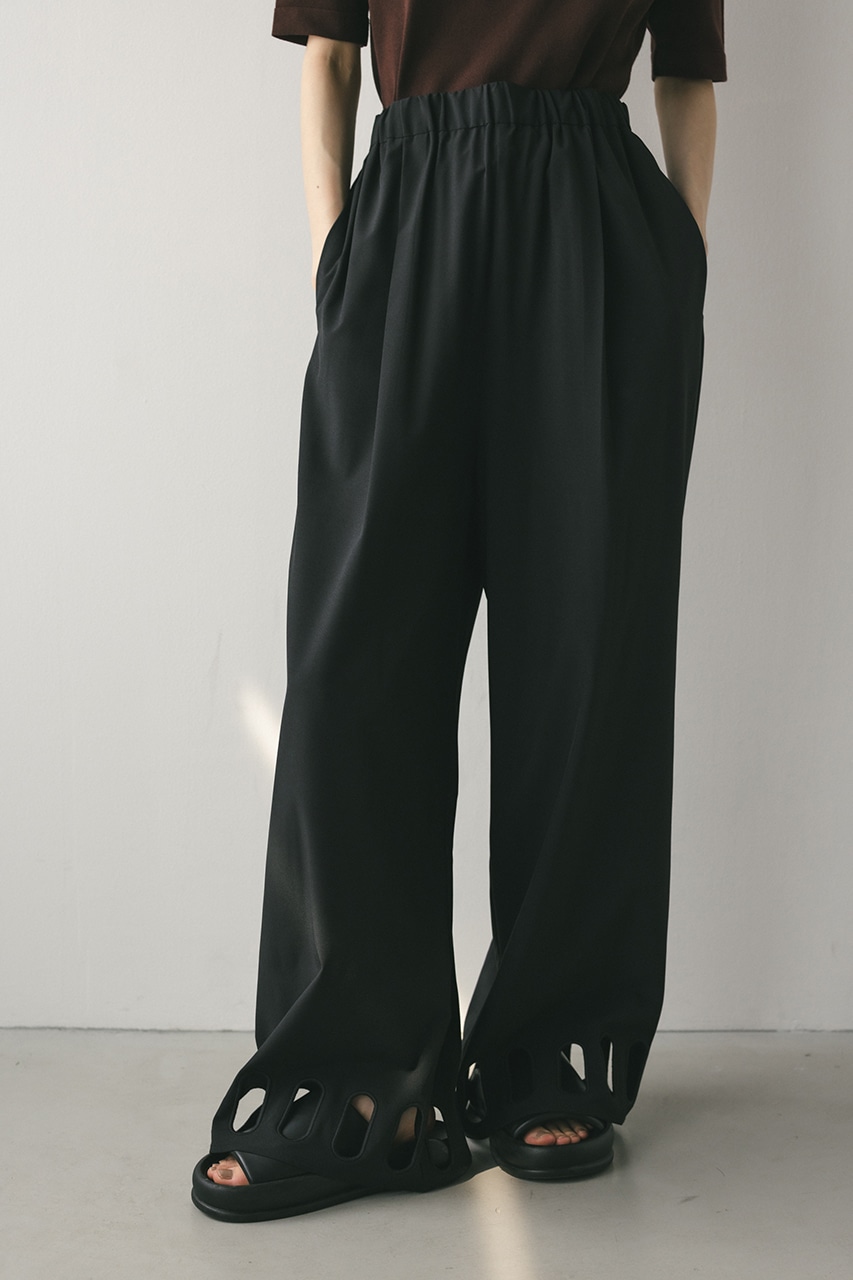 ヘムホールリラックスパンツ BLK M