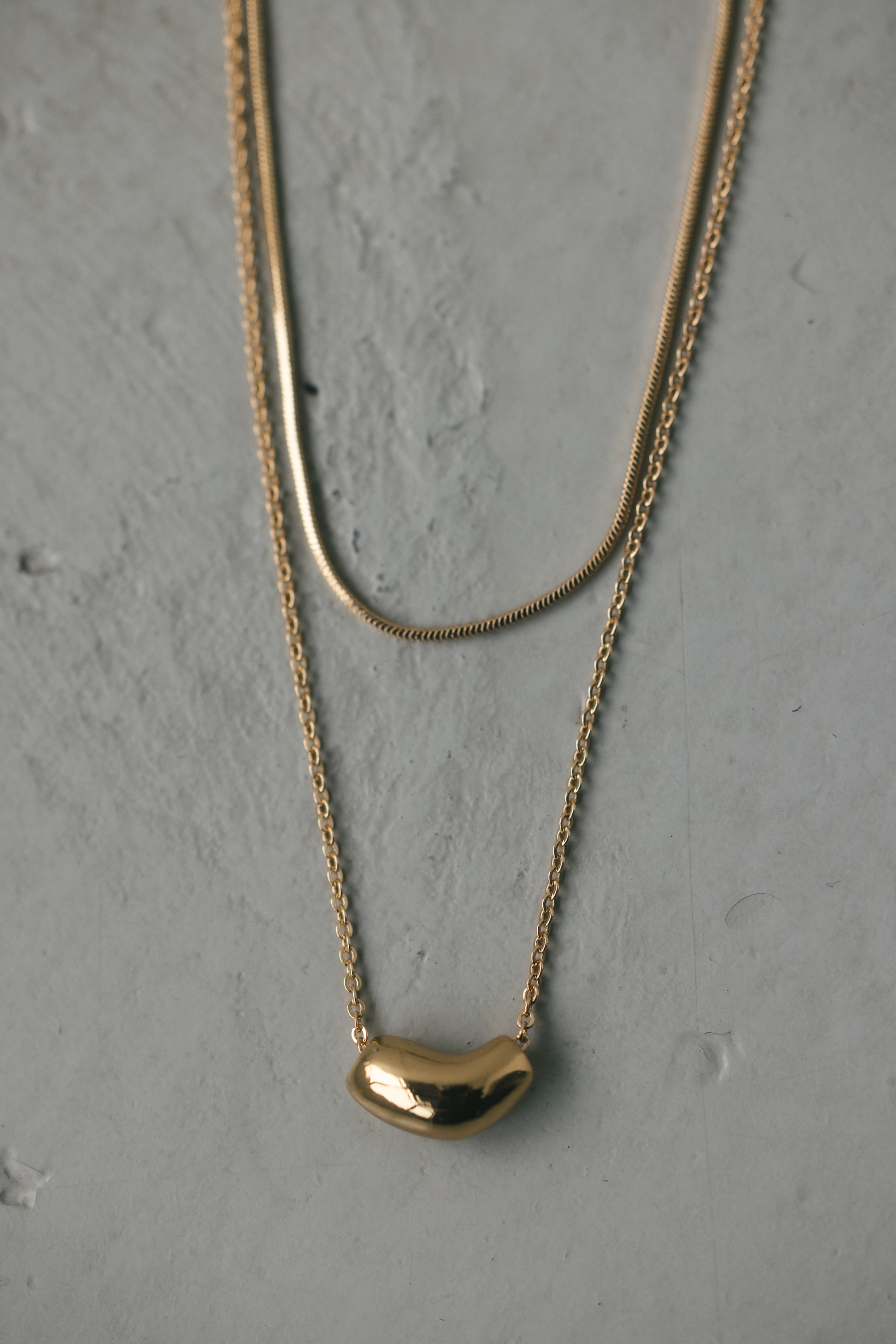 ダブルラインモチーフネックレス GLD FREE