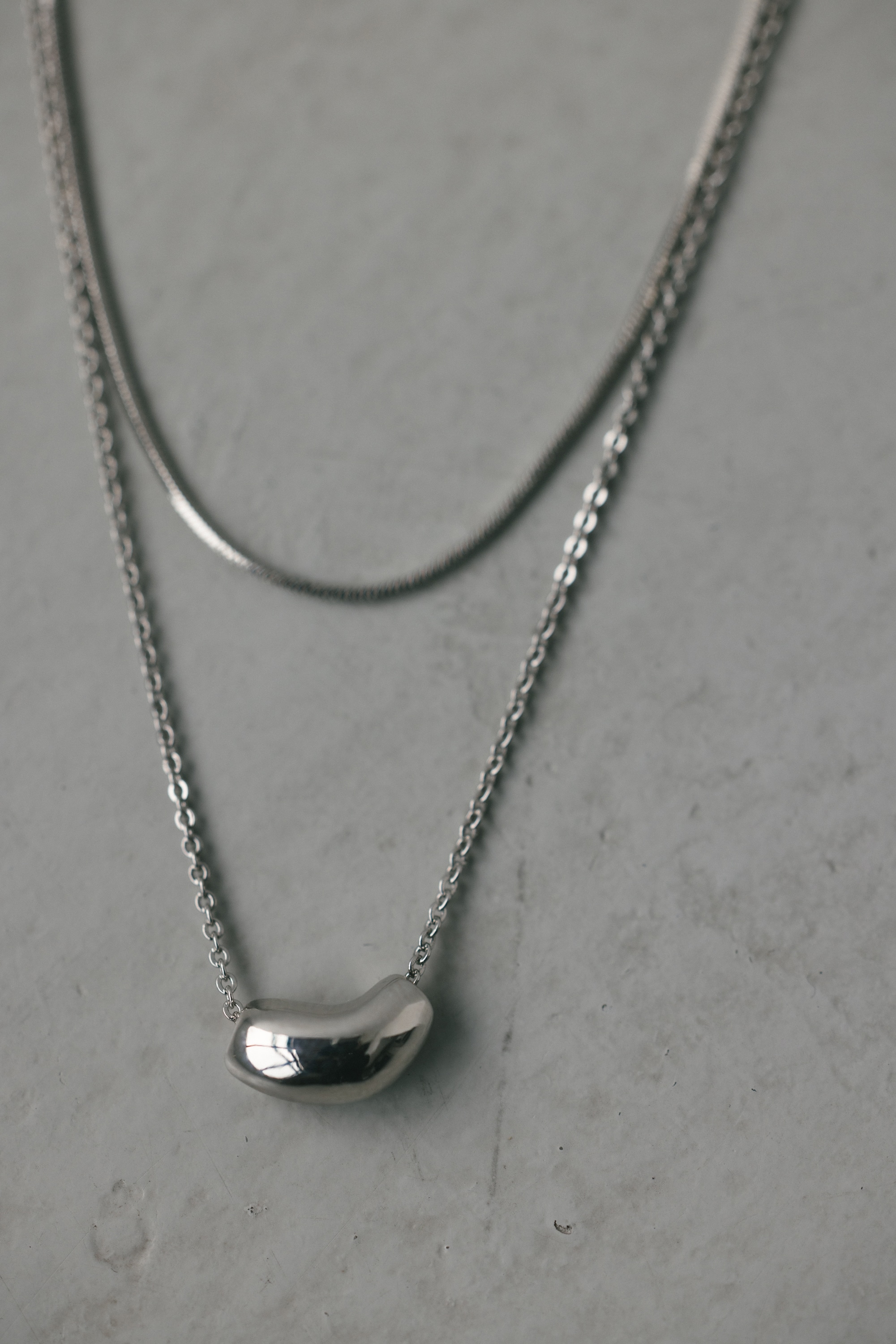 ダブルラインモチーフネックレス SLV FREE