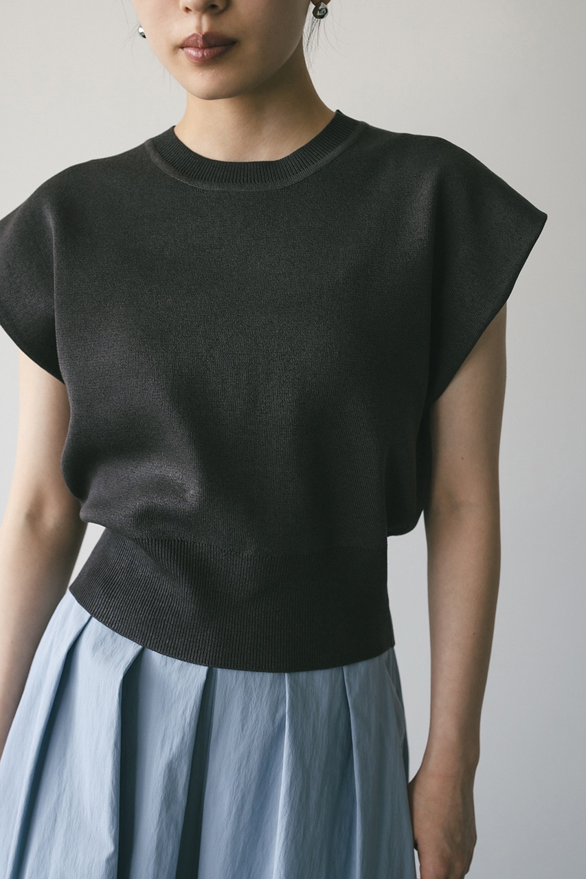 ショルダータックショートニット GRY FREE