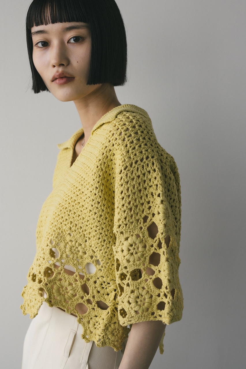 ハンドメイドクロシェニット LIME FREE