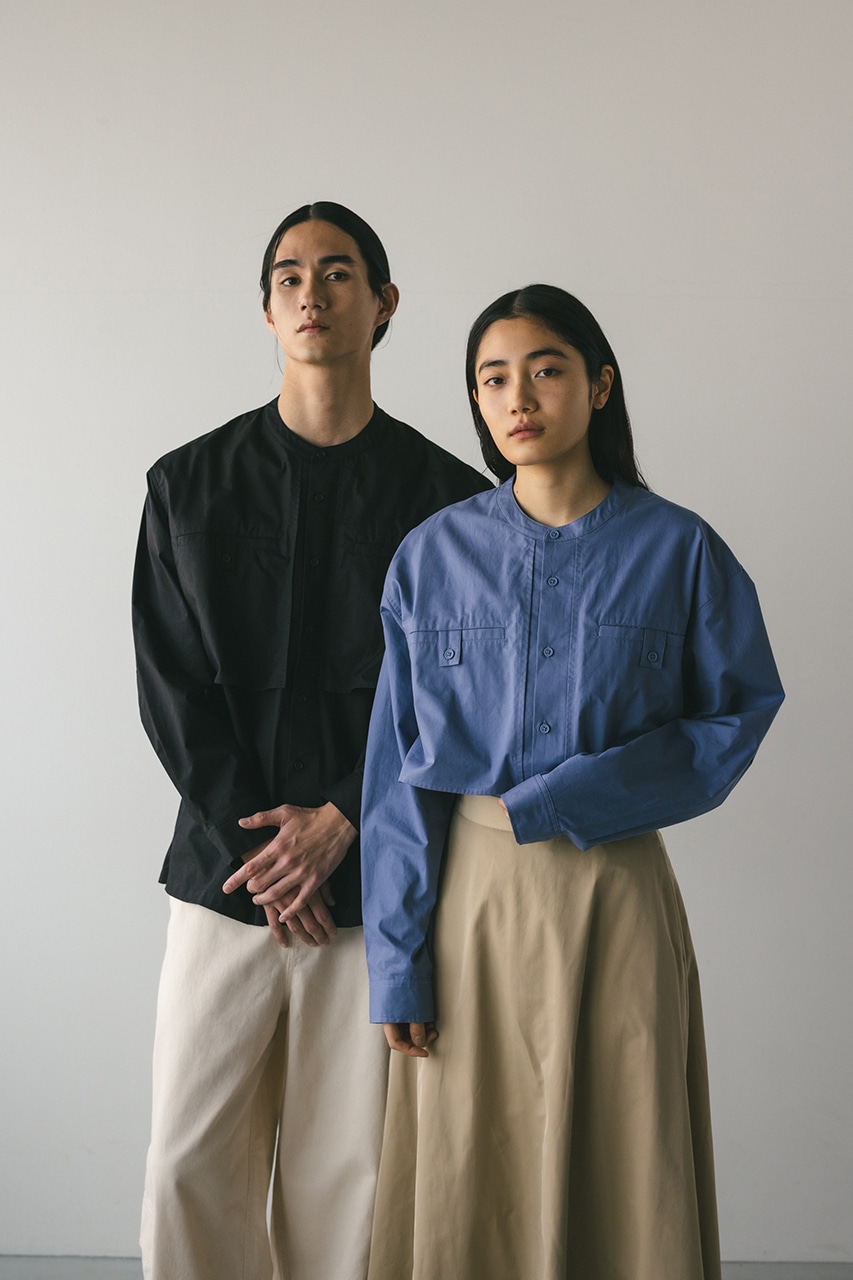 ビッグポケットフラップシャツ BLU L