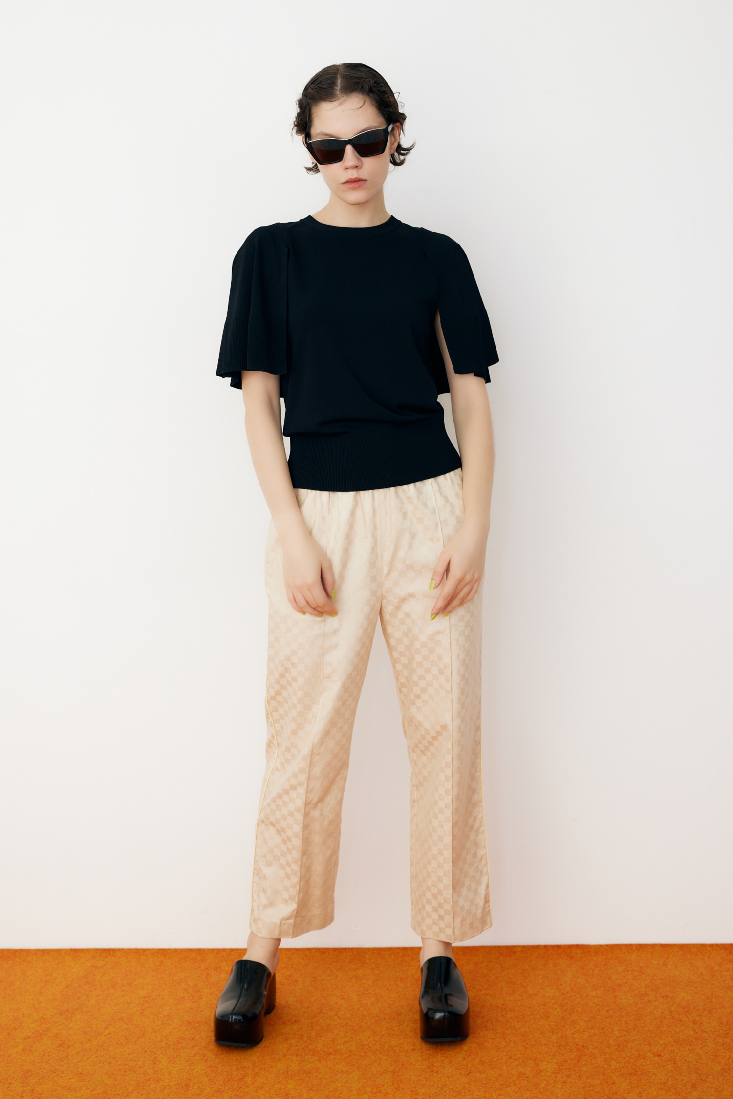 Cape knit tops BLK FREE