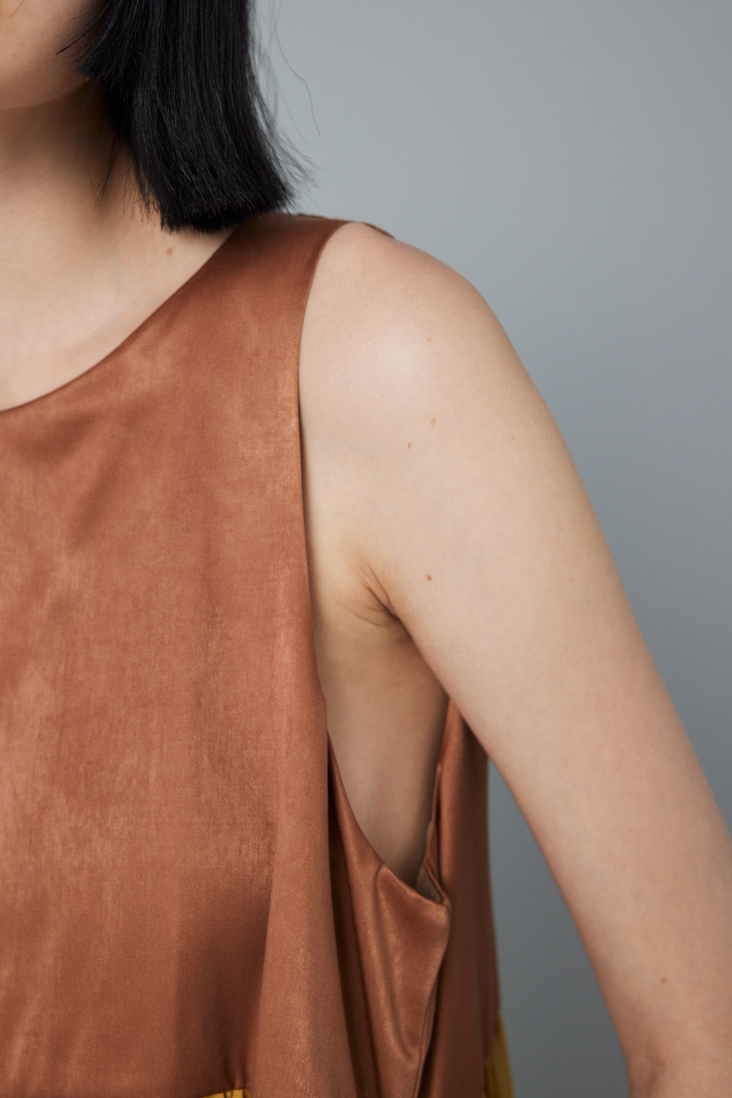 Color blocking dress 柄BRN FREE