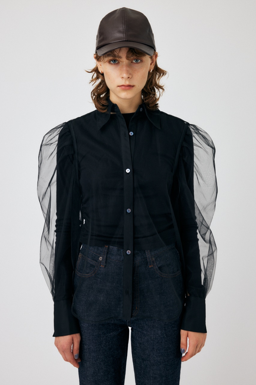 MOUSSY | TULLE LAYERED SHIRT ブラウス (シャツ・ブラウス ) |SHEL 