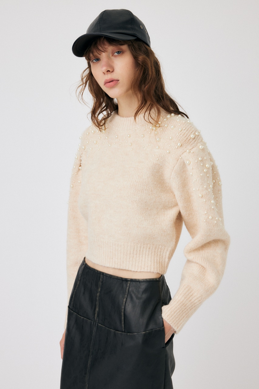 MOUSSY♡BEADS DECO KNIT