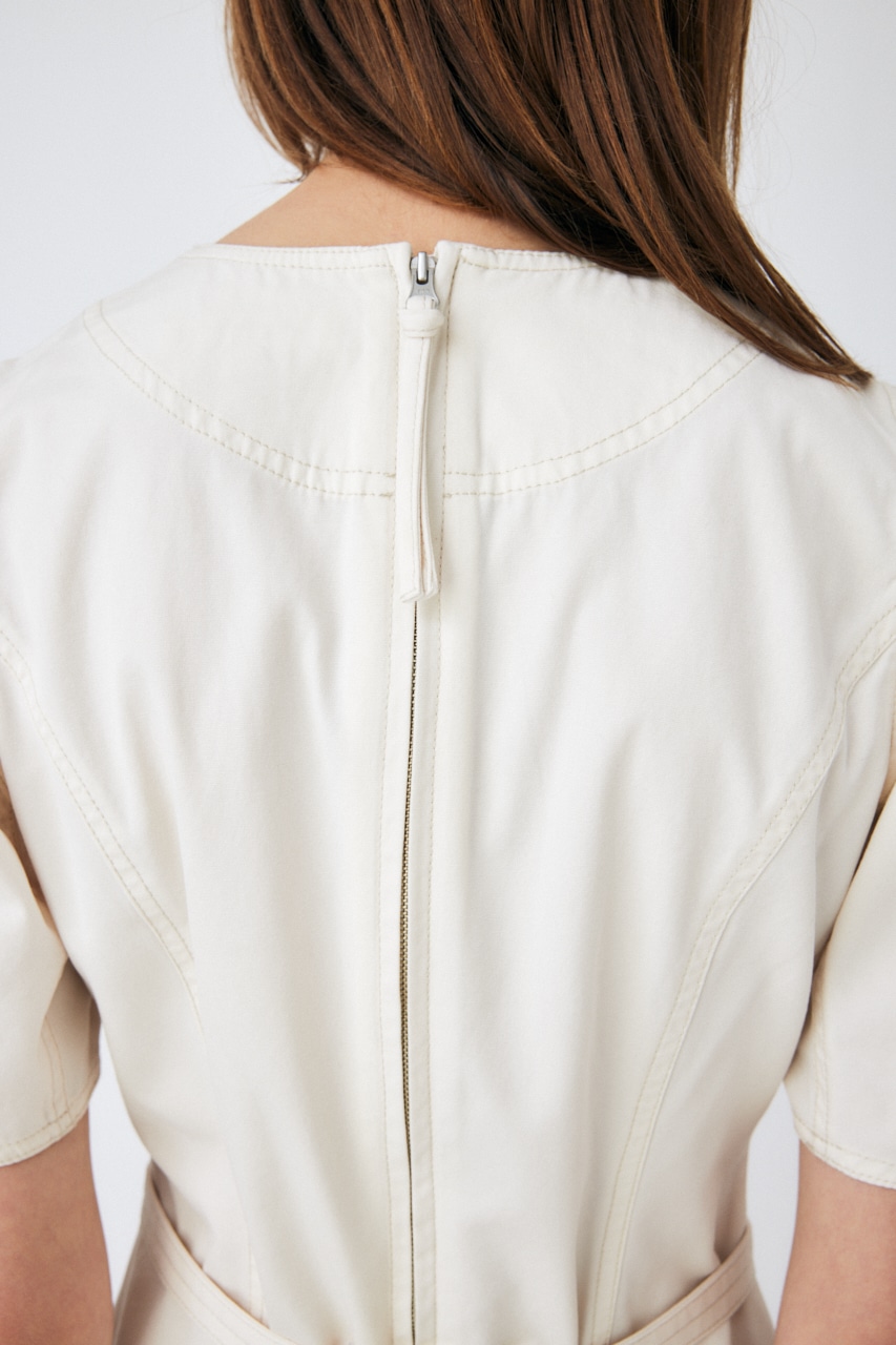 MOUSSY | TUCK SLEEVE ZIP UP ミニドレス (ワンピース(ロング