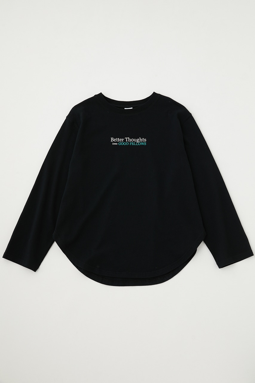 MOUSSY | EMBROIDERY ROUND HEM L／S トップス (Tシャツ・カットソー 