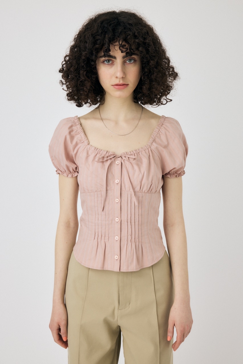 PIN TUCK FIT ブラウス 柄ORG 1