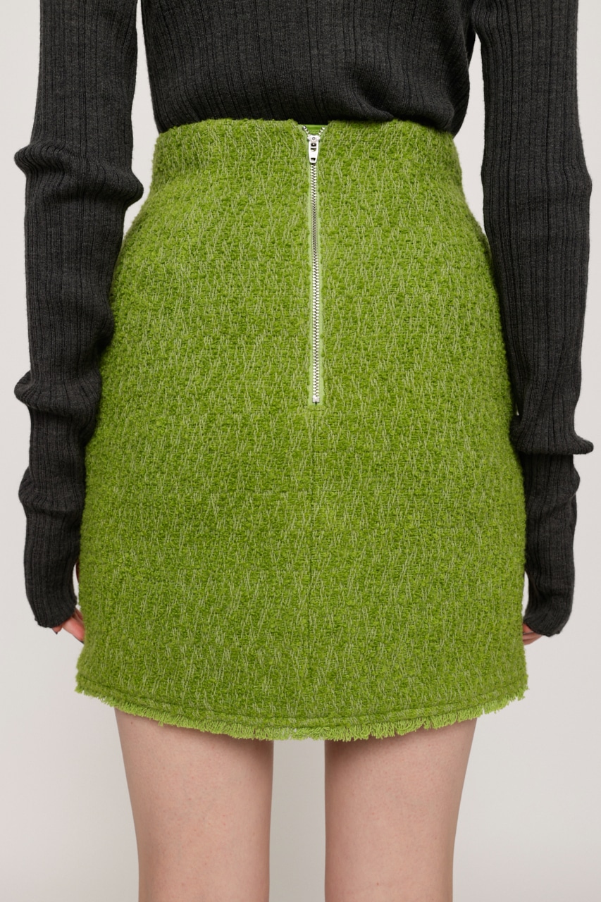 SLY TWEED NO COLLAR ベスト スカート 上下セットアップ｜ファッション