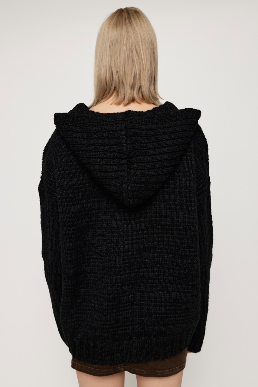 HOODED TUNIC KNIT トップス